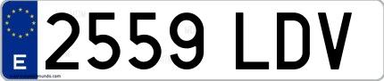 Ejemplo de matrícula española 2559 LDV