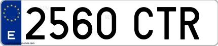 Ejemplo de matrícula española 2560 CTR