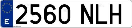 Ejemplo de matrícula española 2560 NLH