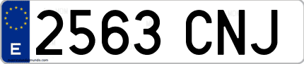 Ejemplo de matrícula de coche ordinaria 2563 CNJ