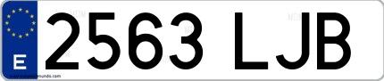 Ejemplo de matrícula española 2563 LJB