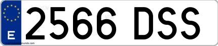 Ejemplo de matrícula española 2566 DSS