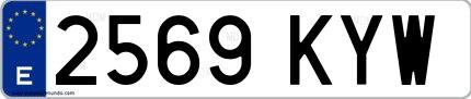 Ejemplo de matrícula española 2569 KYW