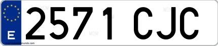 Ejemplo de matrícula española 2571 CJC