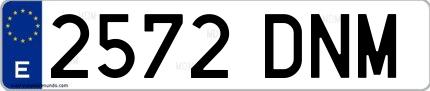Ejemplo de matrícula española 2572 DNM