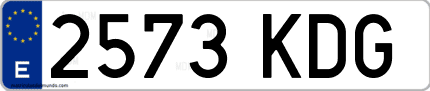 Ejemplo de matrícula de coche ordinaria 2573 KDG