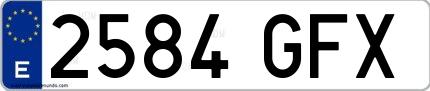 Ejemplo de matrícula española 2584 GFX
