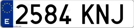 Ejemplo de matrícula española 2584 KNJ