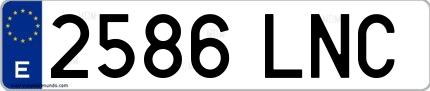 Ejemplo de matrícula española 2586 LNC