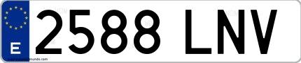 Ejemplo de matrícula española 2588 LNV