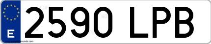 Ejemplo de matrícula española 2590 LPB