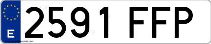 Ejemplo de matrícula española 2591 FFP