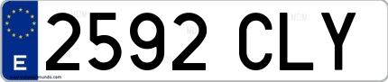 Ejemplo de matrícula española 2592 CLY
