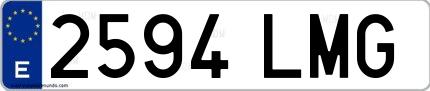 Ejemplo de matrícula española 2594 LMG