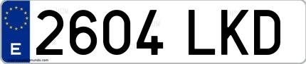 Ejemplo de matrícula española 2604 LKD