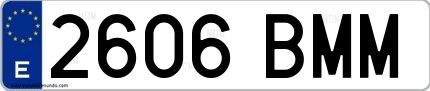 Ejemplo de matrícula española 2606 BMM