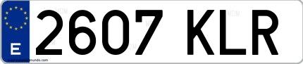 Ejemplo de matrícula española 2607 KLR