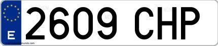 Ejemplo de matrícula española 2609 CHP