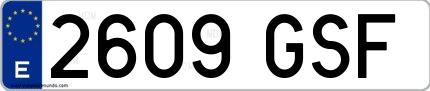 Ejemplo de matrícula española 2609 GSF