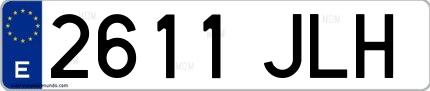 Ejemplo de matrícula española 2611 JLH