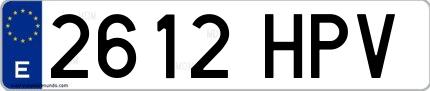 Ejemplo de matrícula española 2612 HPV