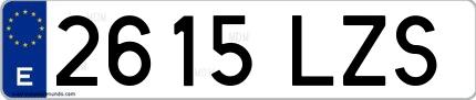 Ejemplo de matrícula española 2615 LZS