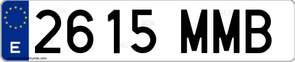 Ejemplo de matrícula de coche ordinaria 2615 MMB