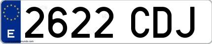 Ejemplo de matrícula española 2622 CDJ