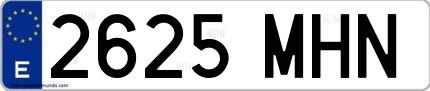 Ejemplo de matrícula española 2625 MHN