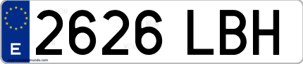 Ejemplo de matrícula de coche ordinaria 2626 LBH