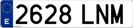 Ejemplo de matrícula española 2628 LNM