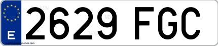 Ejemplo de matrícula española 2629 FGC