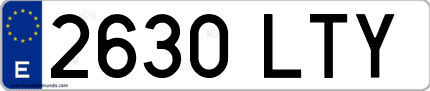 Ejemplo de matrícula de coche ordinaria 2630 LTY