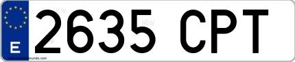Ejemplo de matrícula española 2635 CPT