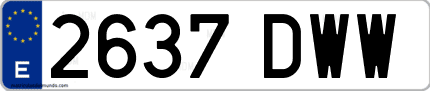 Ejemplo de matrícula de coche ordinaria 2637 DWW