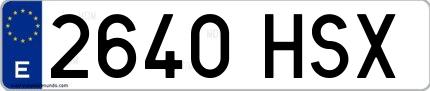 Ejemplo de matrícula española 2640 HSX