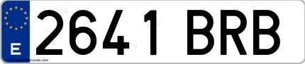 Ejemplo de matrícula española 2641 BRB