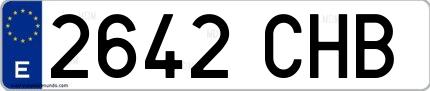 Ejemplo de matrícula española 2642 CHB