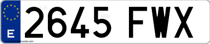 Ejemplo de matrícula de coche ordinaria 2645 FWX