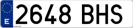 Ejemplo de matrícula española 2648 BHS