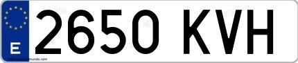 Ejemplo de matrícula española 2650 KVH