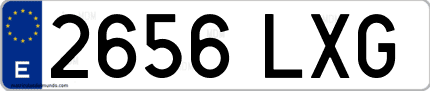 Ejemplo de matrícula de coche ordinaria 2656 LXG