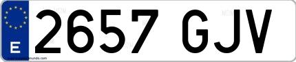 Ejemplo de matrícula española 2657 GJV