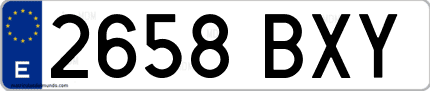 Ejemplo de matrícula de coche ordinaria 2658 BXY