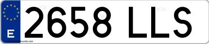 Ejemplo de matrícula española 2658 LLS