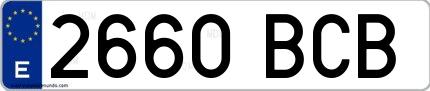 Ejemplo de matrícula española 2660 BCB