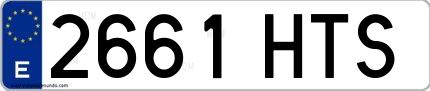 Ejemplo de matrícula española 2661 HTS