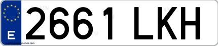 Ejemplo de matrícula española 2661 LKH