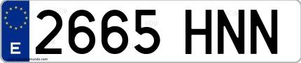 Ejemplo de matrícula española 2665 HNN