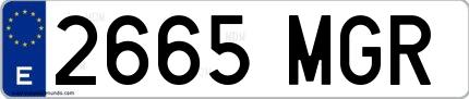 Ejemplo de matrícula española 2665 MGR